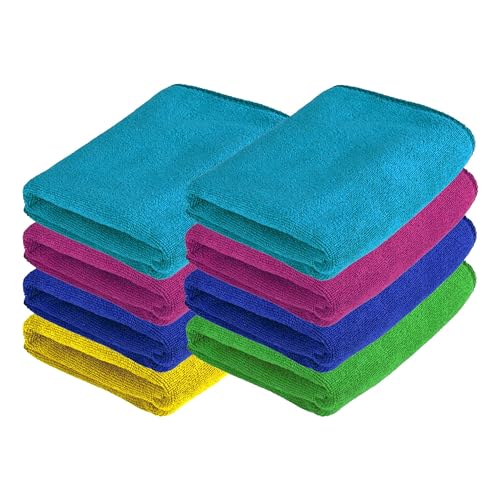 Autofy 250GSM - 40cm x 40cm - [Pack of 8] - Microfiber Cloth Double Sided Microfiber Cloth for Car Lint Free Super Soft Plush Car Cleaning Cloth Sueded Edges for Scratch Free Car & Bike Cleaning - Image 1