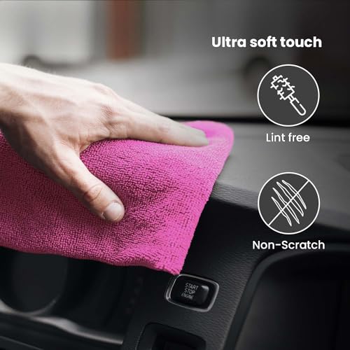 Autofy 250GSM - 40cm x 40cm - [Pack of 8] - Microfiber Cloth Double Sided Microfiber Cloth for Car Lint Free Super Soft Plush Car Cleaning Cloth Sueded Edges for Scratch Free Car & Bike Cleaning - Image 4
