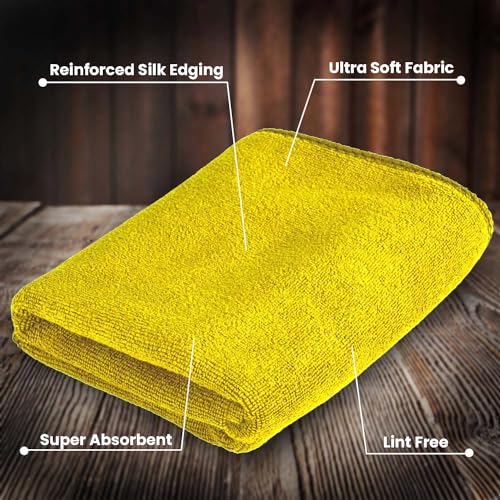 Autofy 250GSM - 40cm x 40cm - [Pack of 8] - Microfiber Cloth Double Sided Microfiber Cloth for Car Lint Free Super Soft Plush Car Cleaning Cloth Sueded Edges for Scratch Free Car & Bike Cleaning - Image 2