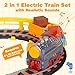 Unimoly Electric Train Set for Kids Ages 58 2 in 1 DIY Tracks Toy DualLayer Tracks with LightUp Bridge Realistic Sounds 100 Piece STEM Building Toy for Boys Birthday Gifts 3 4 5 6 7 8 - Image 4