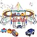 Unimoly Electric Train Set for Kids Ages 58 2 in 1 DIY Tracks Toy DualLayer Tracks with LightUp Bridge Realistic Sounds 100 Piece STEM Building Toy for Boys Birthday Gifts 3 4 5 6 7 8 - Image 2