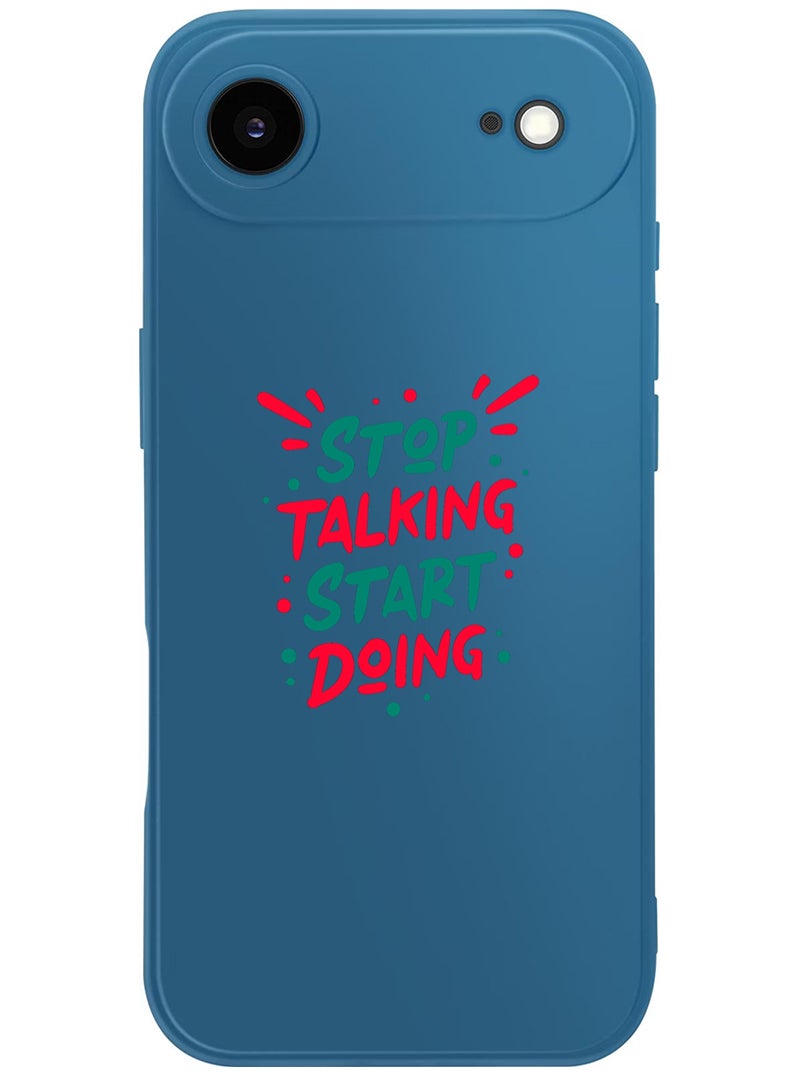 Theodor Protective Slim Fit Case Liquid Silicone Cover with Full Body Protection Anti-Scratch Shockproof Case For Apple iPhone 17 Air (Blue) stop talking - Image 1