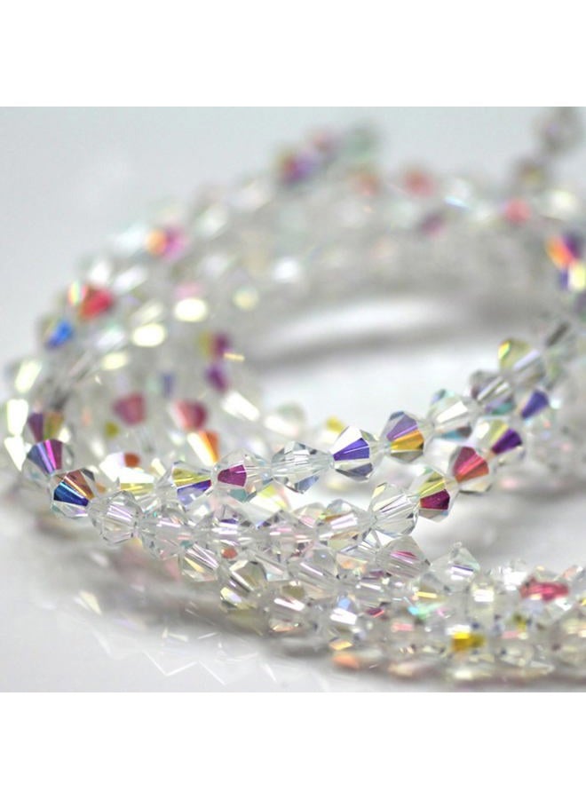 Laopottbeads 1200PCS 3mm Bicone Crystal Glass Beads for Jewelry Making, Sparkling Mini Beads for Suncatchers, DIY Bracelets & Craft Projects (AB White) - Image 3