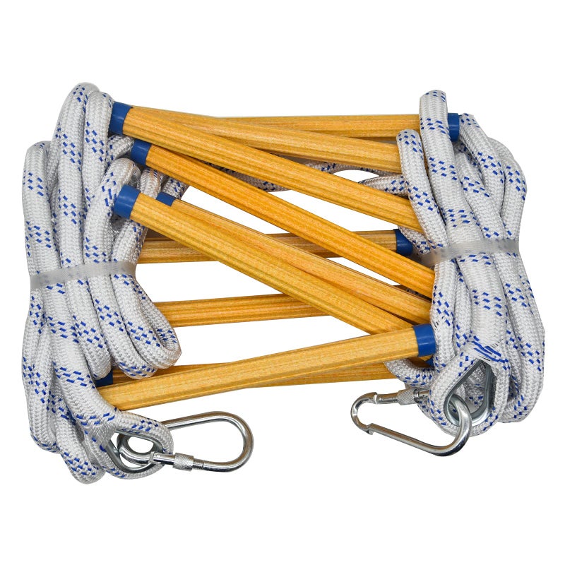 JFFLYIT 16ft Fire Escape Rope Ladder Emergency Fire Ladders Fire Escape Ladder for 2 Story - Image 1