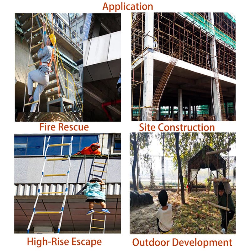 JFFLYIT 16ft Fire Escape Rope Ladder Emergency Fire Ladders Fire Escape Ladder for 2 Story - Image 3