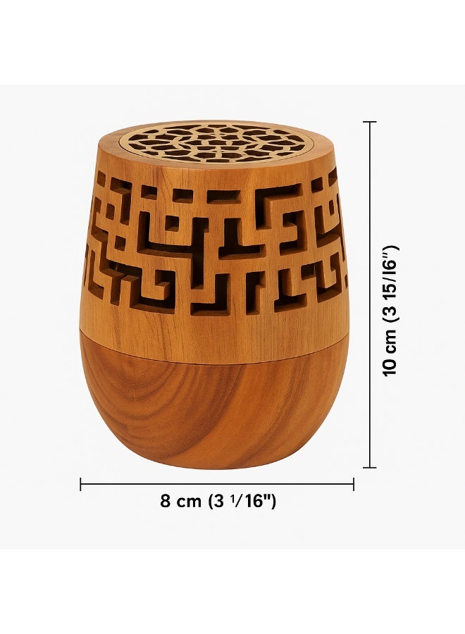Ceramic Incense Burner with Wood-Like Design – Modern Pattern – 10×8 cm - Image 2