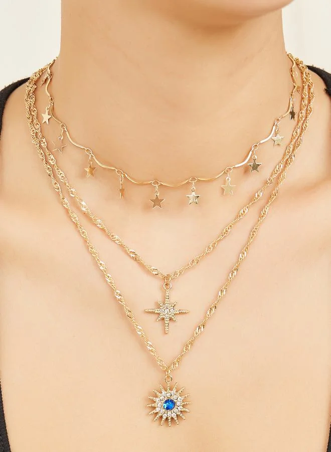 Styli Set of 3 - Star Drop Necklace with Lobster Clasp Closure