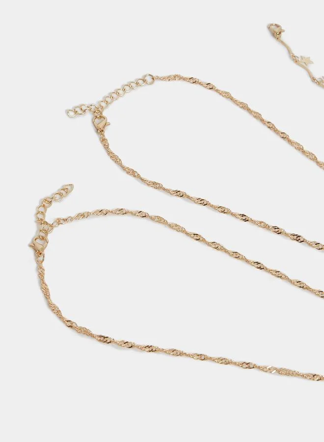 Styli Set of 3 - Star Drop Necklace with Lobster Clasp Closure