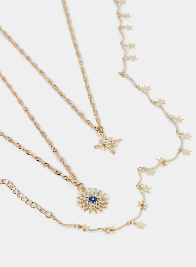 Styli Set of 3 - Star Drop Necklace with Lobster Clasp Closure