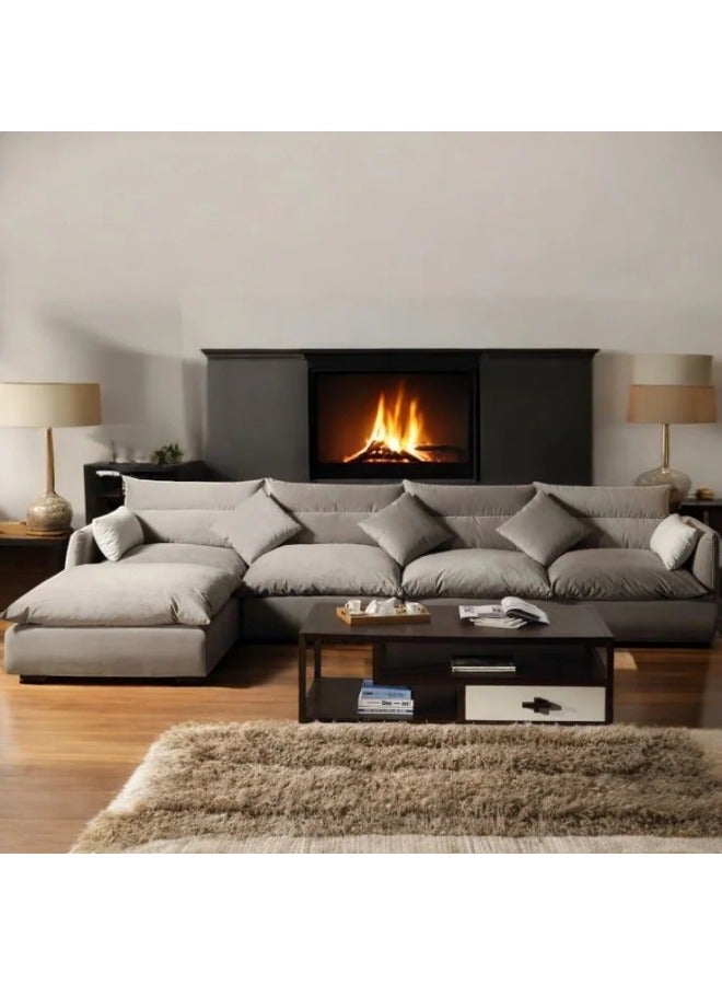 KUSTOMDECO Abstract Comfy 5-Seater Corner Sofa - Customizable Sectional Sofa for Living Room, Premium Upholstery, L-Shape Design - Image 1