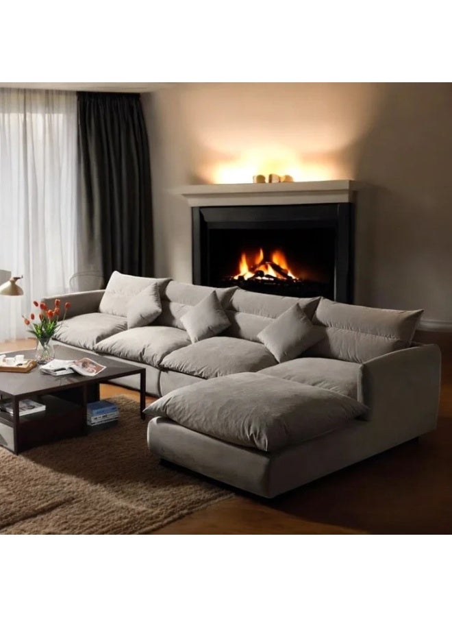 KUSTOMDECO Abstract Comfy 5-Seater Corner Sofa - Customizable Sectional Sofa for Living Room, Premium Upholstery, L-Shape Design - Image 2