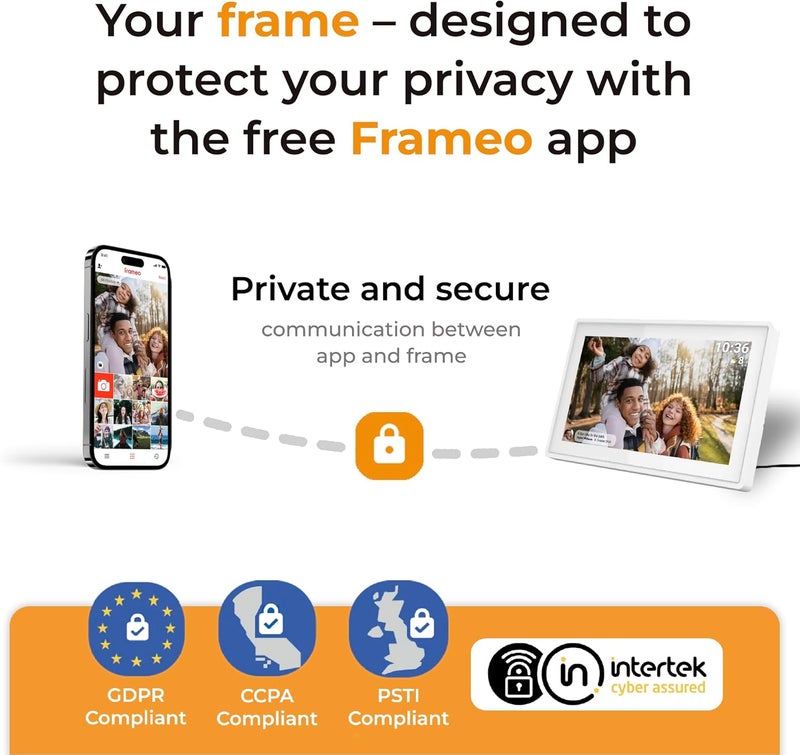 Denver PFF-725W Digital Wi-Fi Picture Frame - 7 Inch IPS Touch Screen, 8GB Memory, MicroSD Slot, Frameo App, Timer Function, Includes Table Stand, White - Image 4