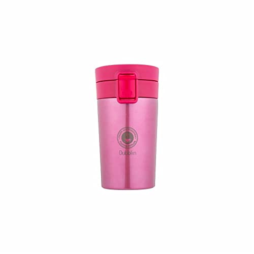DUBBLIN Frappe Stainless Steel Tea Coffee Mug Double Wall Vacuum Insulated Travel Mug with Leak Proof Lid, Wide Mouth Tumbler, Thermo Flask Keeps Hot 6 Hrs, Cold 12 Hrs 375ML Pink - Image 4