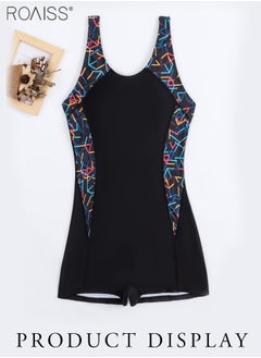 roaiss One Piece Printed Patchwork One Piece Swimsuit Women'S Beach Sleeveless Boxer Surf Suit  - Image 4