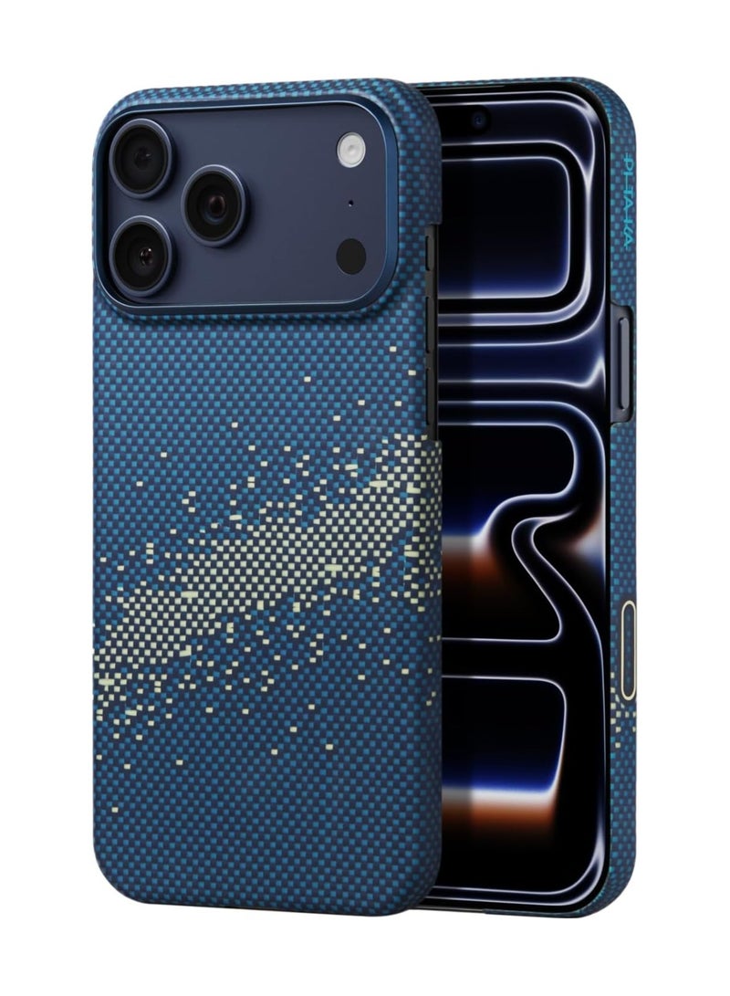 PITAKA حافظة بيتاكا لجهاز آيفون 17 برو 6.3" مع زر التحكم في الكاميرا، متوافقة مع ماج سيف، حافظة فائقة النحافة مع شعور بدون حافظة، مصنوعة من ألياف الأراميد 1500D، مجرة درب التبانة - Image 2