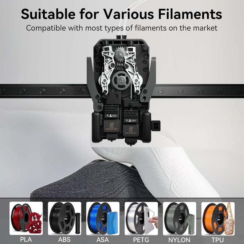 UniTak3D 2 x H2D Combo Quick Swap Hotend 0.4 mm Hardened Steel Nozzle High Temperature Extruder Print Head with Silicone Cover Compatible with Bambu Lab H2D Combo/A1/A1 Mini 3D Printers - Image 3