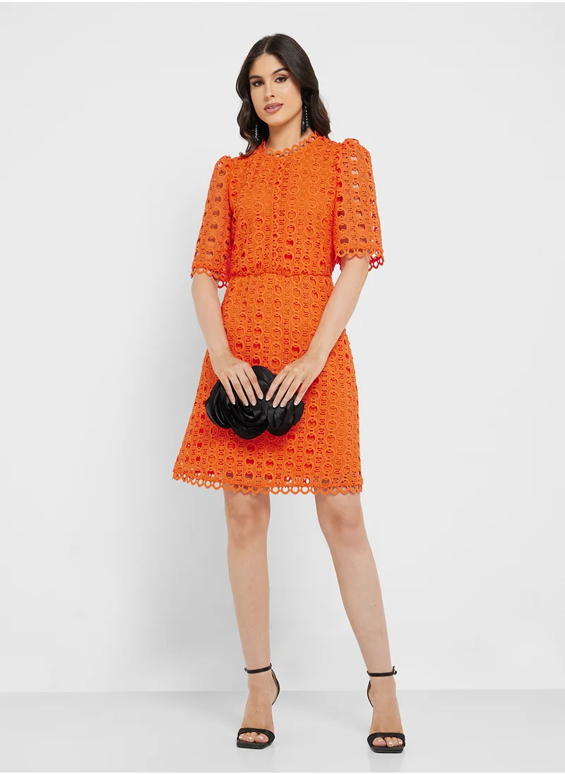 YAS Open Work Detailed Dress