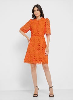 YAS Open Work Detailed Dress  - Image 4