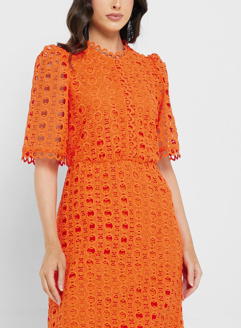 YAS Crochet A-Line Dress - Image 3