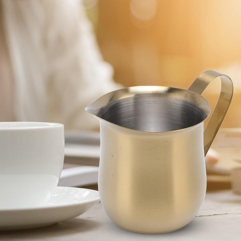 GLOGLOW Pitcher Milk Frothing Pitcher, 304 Stainless Steel, Coffee Steaming Jug for Latte Art, Home and Cafe Use Coffee and Tea Supplies (150ml) - Image 2