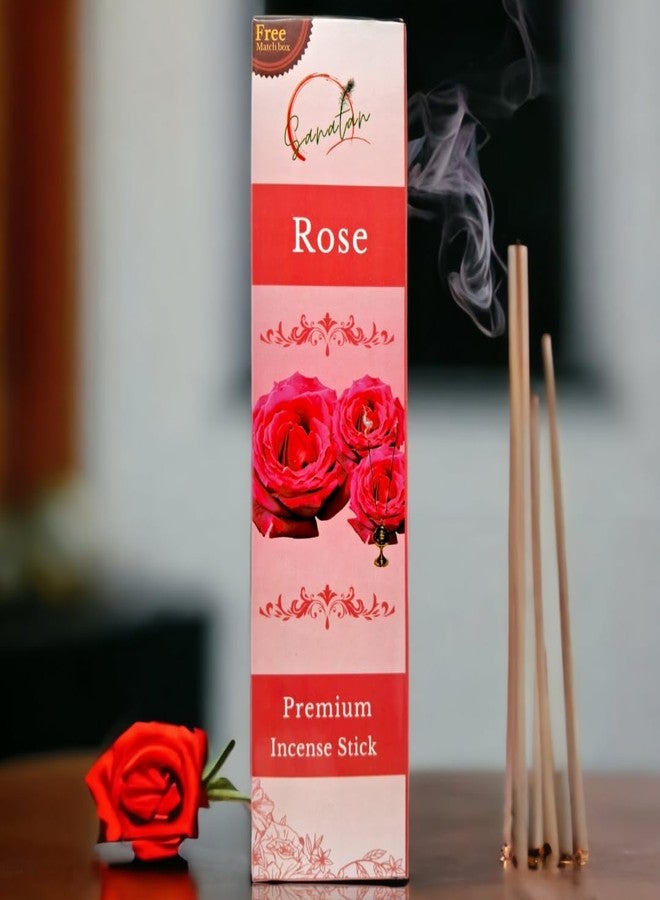 Soul Sanatan Rose Incense 240 Agarbatti Sticks Free Matchbox | Premium Natural Ayurvedic Aroma | Pack of 3 (450 Grams) | for Puja, Havan, Meditation, Yoga (Gulab) - Image 4
