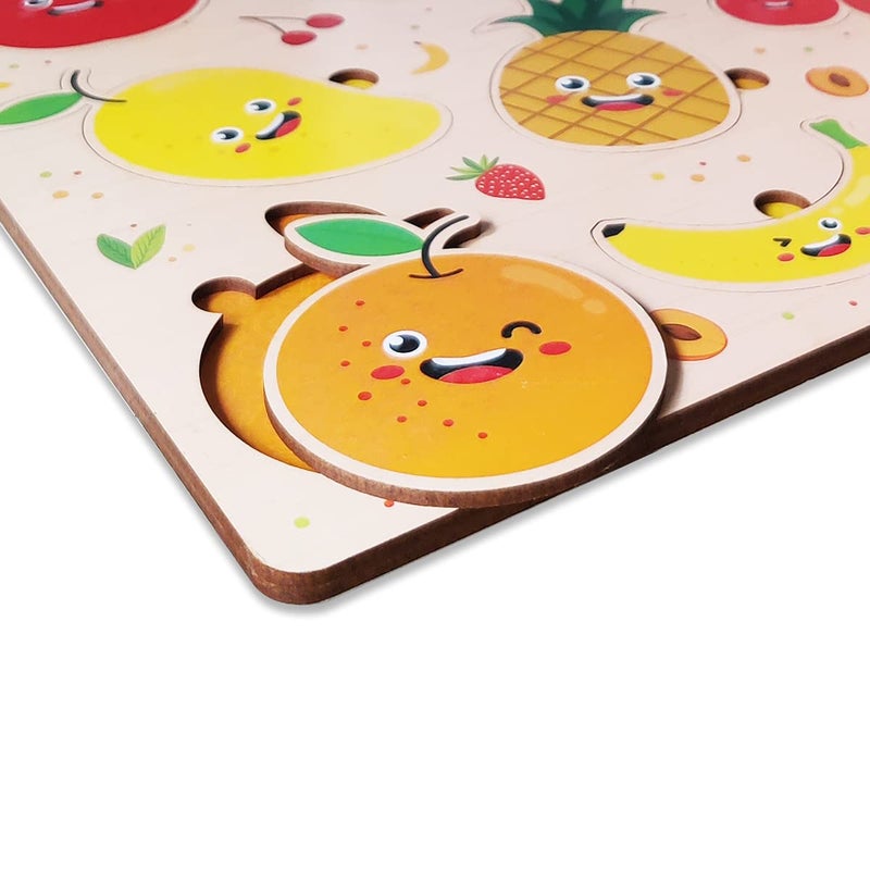 Webby لعبة ألغاز لوح الفواكه الخشبي التعليمية مونتيسوري لمرحلة ما قبل المدرسة للأولاد والبنات، الأطفال - Image 5