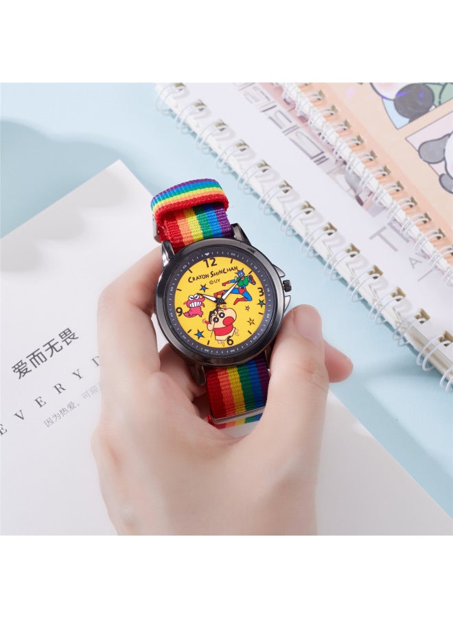 Children's Gift, The Little Rainbow Strap Watch, Quartz Watch, Childlike Design, Analog Round Watch