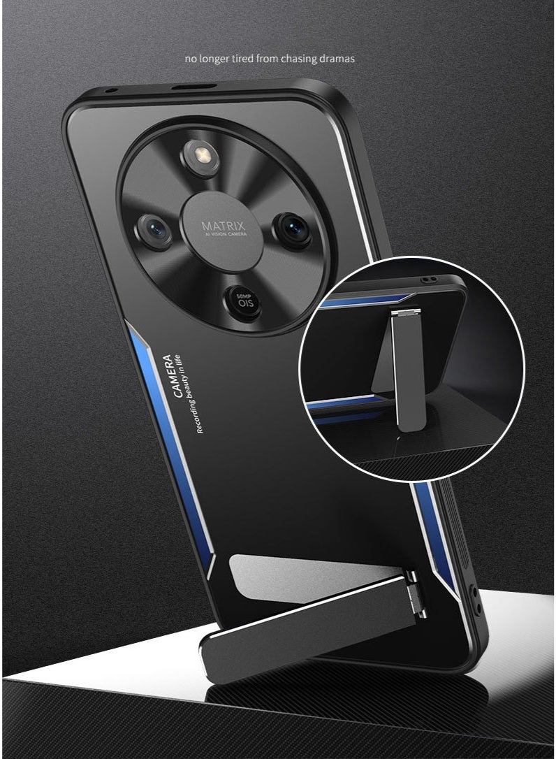 general Aluminum Case Compatible with Honor X9D- Blade Style Ultra Thin Light Slim Soft TPU Bumper+ Metal Back Cover Shockproof Protective case with Kickstand - Image 4