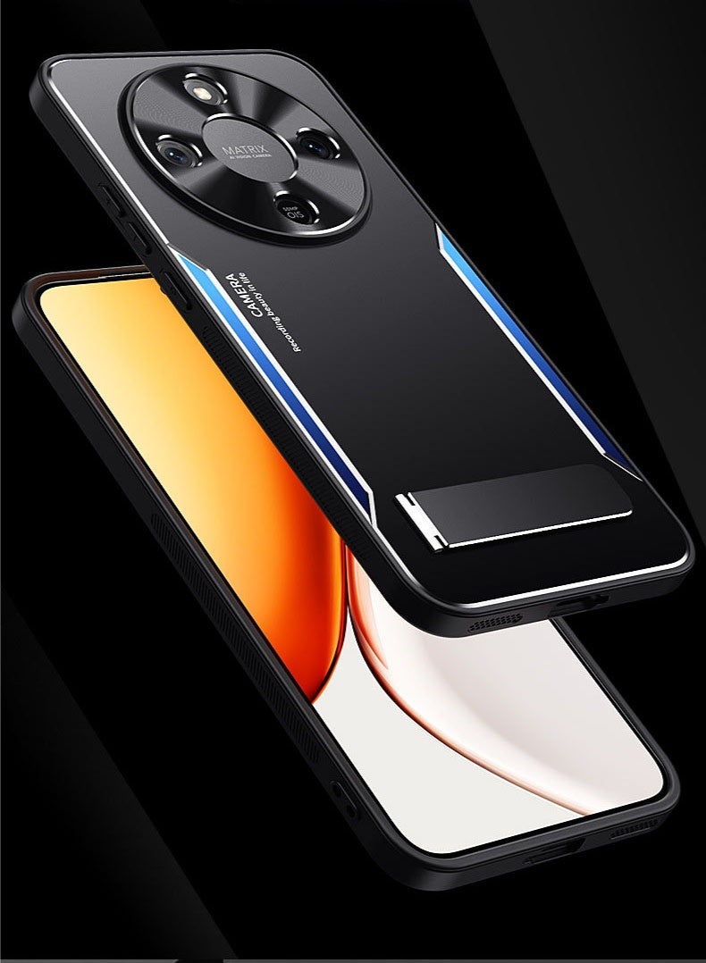 general Aluminum Case Compatible with Honor X9D- Blade Style Ultra Thin Light Slim Soft TPU Bumper+ Metal Back Cover Shockproof Protective case with Kickstand - Image 2