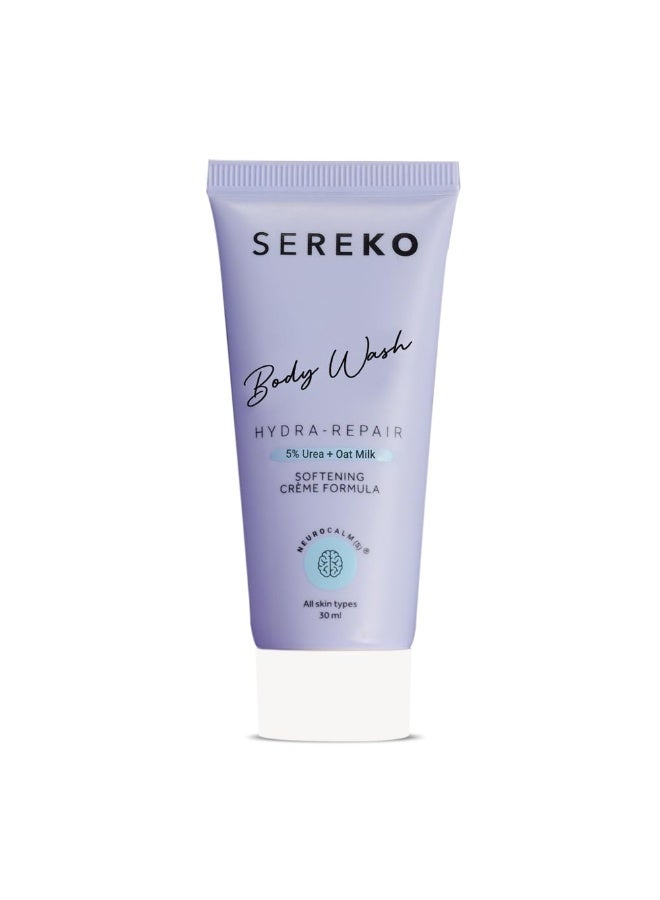 SEREKO Body Wash Hydra Repir  5% Urea & Oat Milk | Body Wash 30ML | For Strawberry skin, De-tan, Body-acne| Body Wash for Men & Women | AHA BHA free, paraben free, SLS free | Gentle Exfoliating | Very dry & flaky skin - Image 1