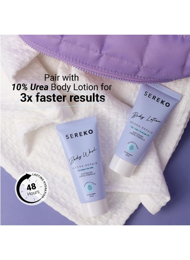 SEREKO Body Wash Hydra Repir  5% Urea & Oat Milk | Body Wash 30ML | For Strawberry skin, De-tan, Body-acne| Body Wash for Men & Women | AHA BHA free, paraben free, SLS free | Gentle Exfoliating | Very dry & flaky skin - Image 4