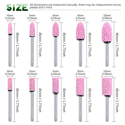 Keadic مجموعة كيديك من 100 قطعة من رؤوس حجر الطحن الدوارة، عجلة تلميع مصنوعة من الصوف لأداة دريمل، رؤوس حجر الطحن المثبتة على عمود، مجموعة رؤوس شحذ الحجر المثبتة على عمود للتلميع - Image 2