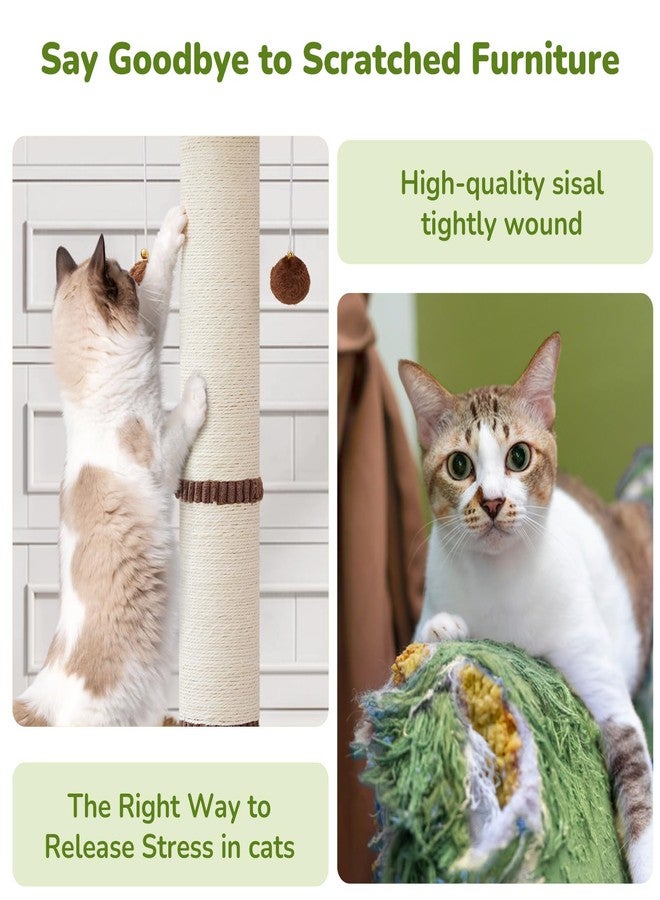 Woochpet 34inches Tall Cat Scratching Post with Cat Ball Track Toy Heavy Duty and Thicker Large Diameter Natural Sisal Cat Scratcher Post for Indoor Cats Protect Your Furniture - Image 5