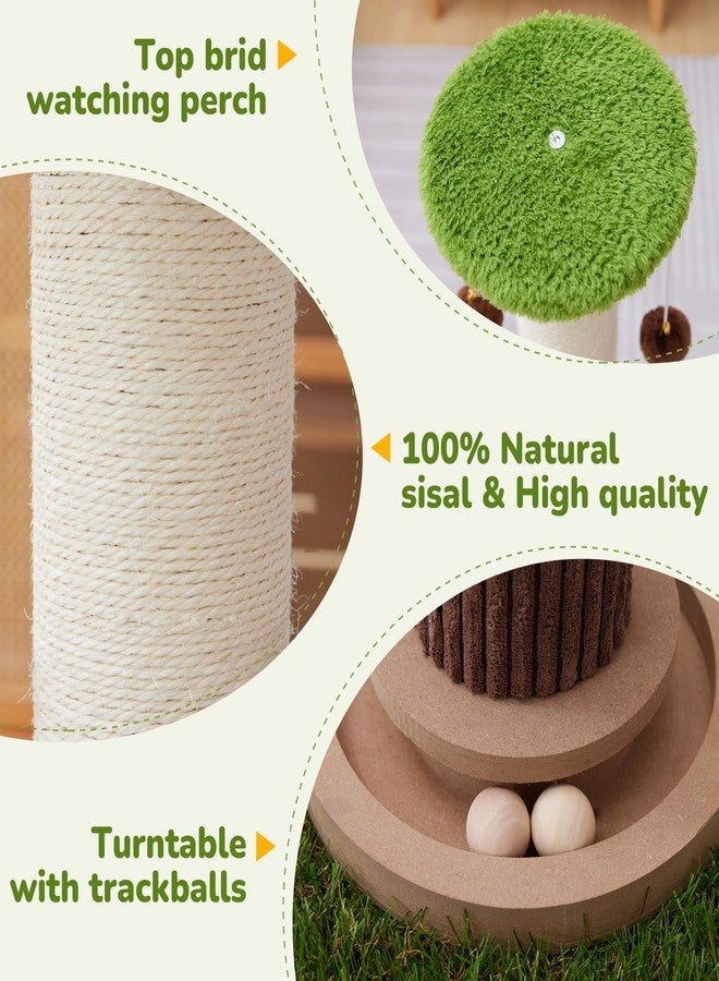 Woochpet 34inches Tall Cat Scratching Post with Cat Ball Track Toy Heavy Duty and Thicker Large Diameter Natural Sisal Cat Scratcher Post for Indoor Cats Protect Your Furniture - Image 3