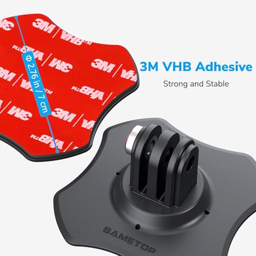 Sametop Flexible Adhesive Mount 3M Sticky Helmet Attachment Compatible with GoPro Hero 13 12 11 10 Max 9 8 7 6 Session Insta360 X5 X4 X3 X2 ONE DJI Osmo AKASO Action Cameras (2 Packs) - Image 4