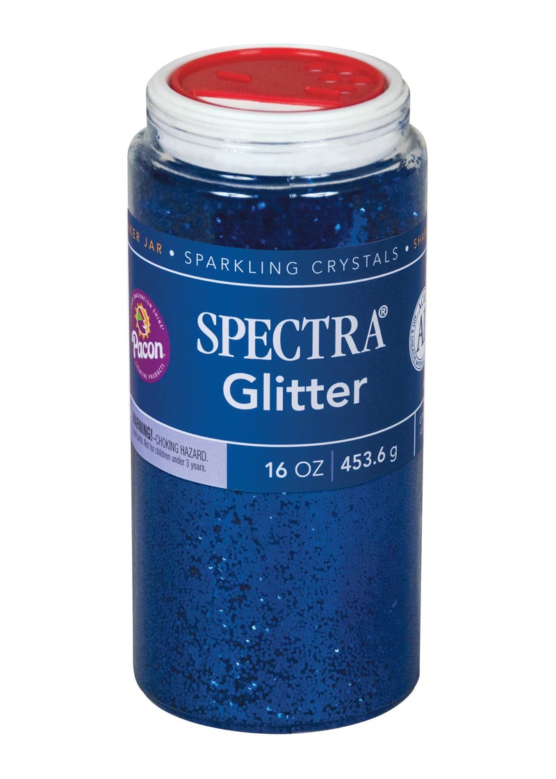Spectra Arts & Crafts Glitter, Blue, 16 oz., 1 Jar - Image 1