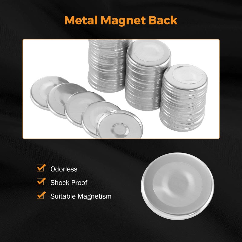 BEAMNOVA 100 Sets 58mm / 2.28 in (Approx. 2-1/4 inch) Button Magnet Supplies for Button Maker Machine, Round Metal Pin Maker Blanks, for DIY Crafts, Gifts, Market Booths (Machine NOT Included) - Image 4