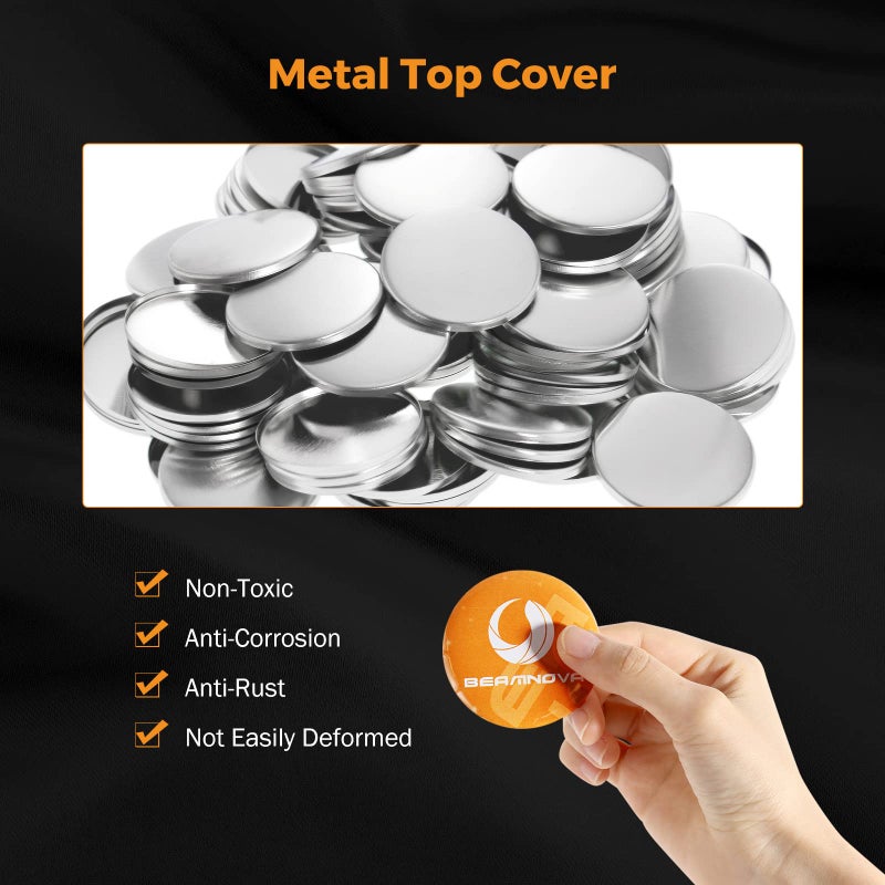 BEAMNOVA 100 Sets 58mm / 2.28 in (Approx. 2-1/4 inch) Button Magnet Supplies for Button Maker Machine, Round Metal Pin Maker Blanks, for DIY Crafts, Gifts, Market Booths (Machine NOT Included) - Image 3
