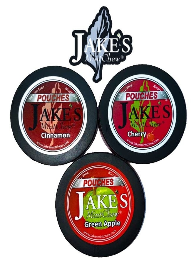 Jake's Mint Chew - Cherry, Cinnamon, Green Apple Pouches - Tobacco & Nicotine Free! - Image 1
