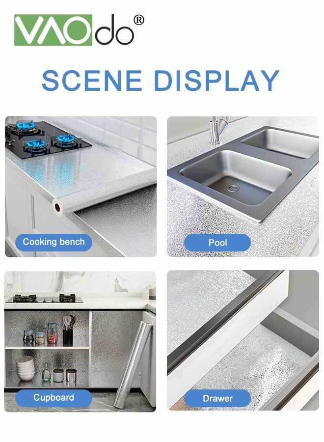 فاو دو 2 قطع المطبخ باكسبلاش ملصقات خلفيات ، ملصقات المطبخ الذاتي لاصق المطبخ الألومنيوم احباط ملصقات النفط برهان للماء موقد ملصقا - Image 5