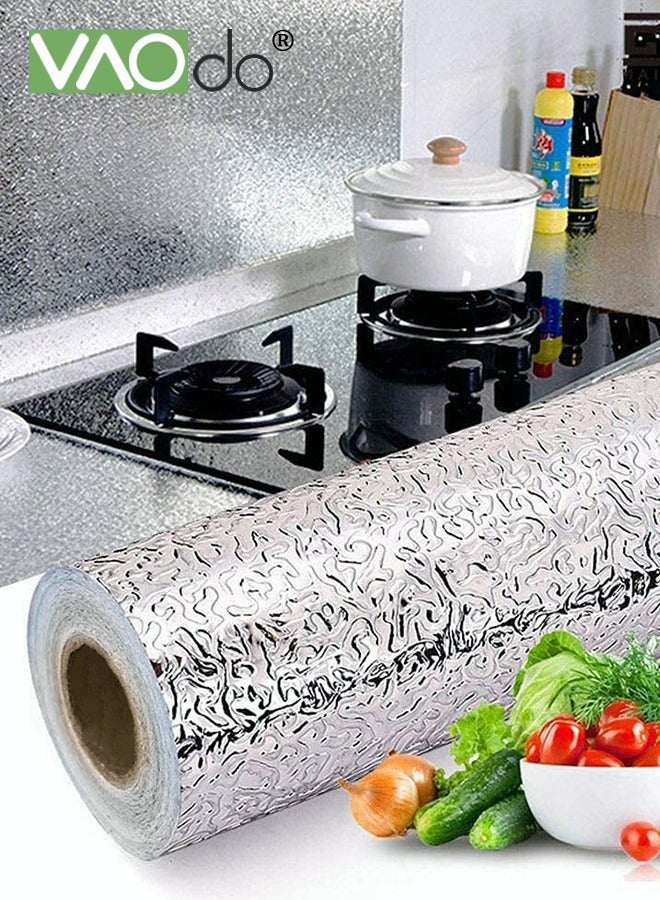 فاو دو 2 قطع المطبخ باكسبلاش ملصقات خلفيات ، ملصقات المطبخ الذاتي لاصق المطبخ الألومنيوم احباط ملصقات النفط برهان للماء موقد ملصقا - Image 2