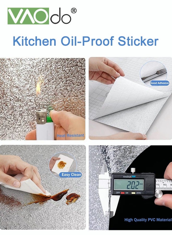 فاو دو 2 قطع المطبخ باكسبلاش ملصقات خلفيات ، ملصقات المطبخ الذاتي لاصق المطبخ الألومنيوم احباط ملصقات النفط برهان للماء موقد ملصقا - Image 3