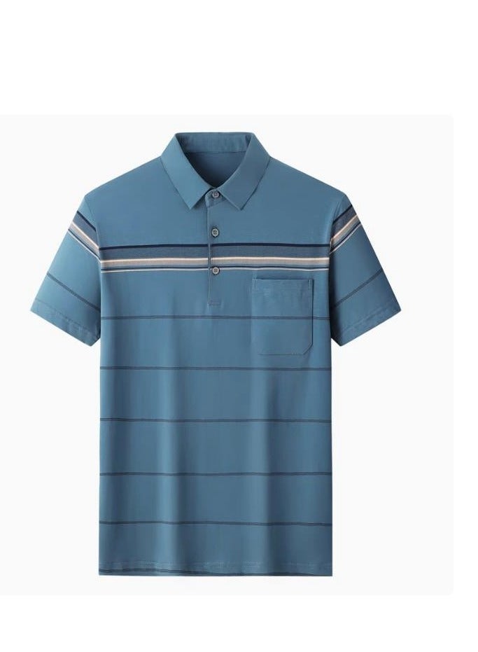 AOKANG Men's Elastic Breathable Short Sleeve Polo - Image 1