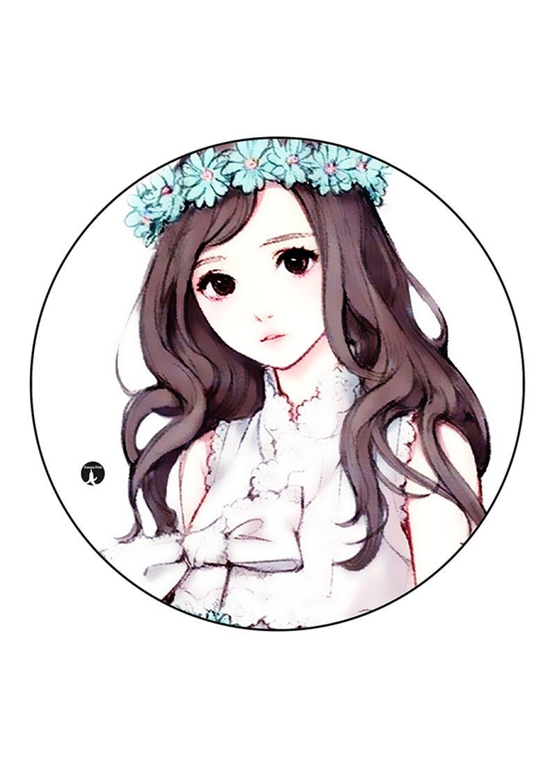 Girl Printed Mouse Pad  Multicolour