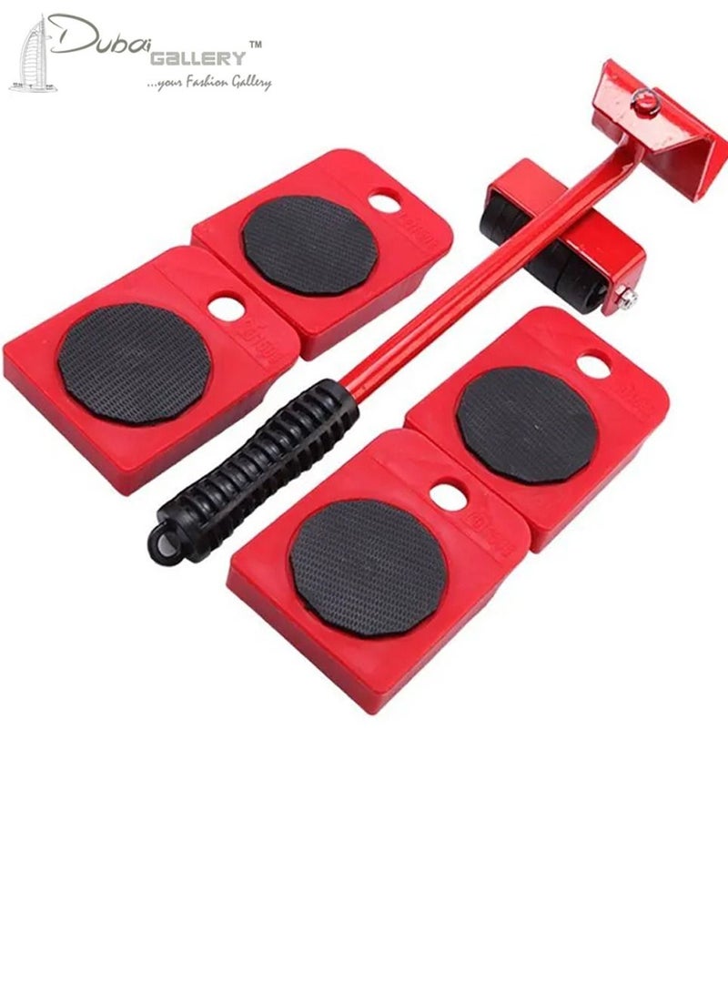 DubaiGallery Furniture Appliances Glider Mover Slider Lifter Roller Logistics Helper Tool Set System Make Moving Rearranging Safe Convenient Random Wheel Style Red - Image 1