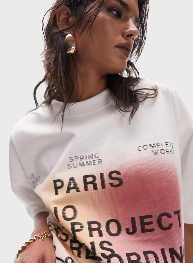 TOPSHOP Graphic Knitted T-Shirt