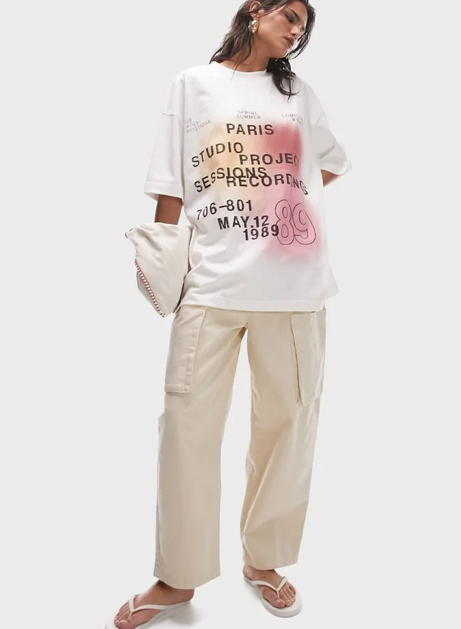 TOPSHOP Graphic Knitted T-Shirt