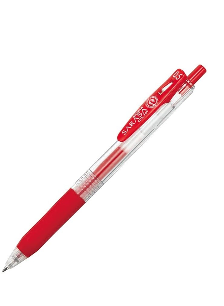ZEBRA Sarasa Clip B-JJ15-R Gel Ballpoint Pen 0.5mm Red Pack Of 10 - Image 1
