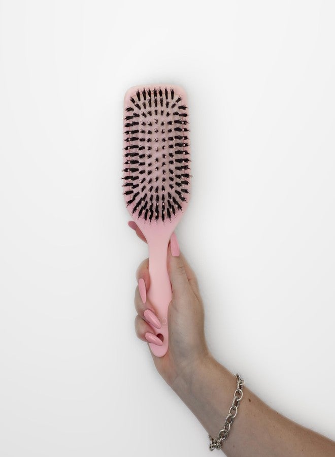 Cricket Hapi Anti-Static Joy & Shine Boar Paddle Brush - Ultra-Soft Cushion Pad, Rich, Dense Boar Flared Bristles, Detangling Hair Brush for Women, Men - Ideal for No-Wash Hair Days - Large, Soft Pink - Image 3