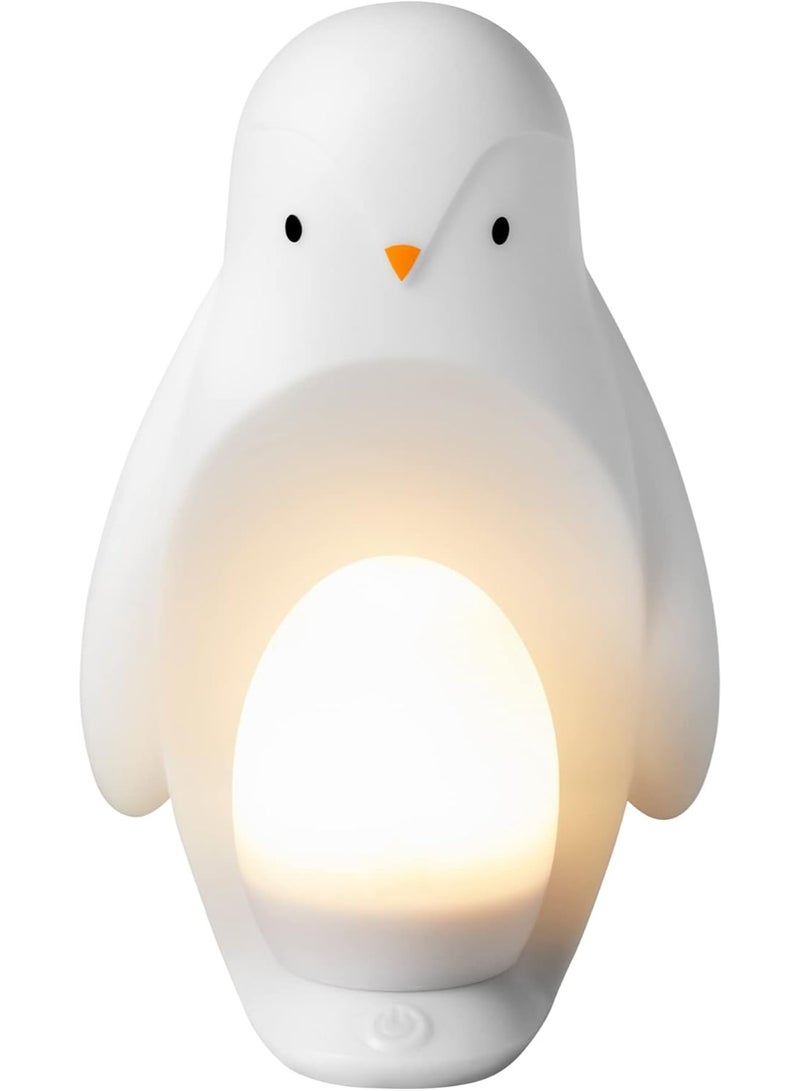 tommee tippee مصباح الليل المحمول 2 في 1 من تومي تيبي على شكل بطريق للأطفال والرضع - مصباح ليلي ناعم من السيليكون مع إضاءة قابلة للتعتيم، قابل للشحن عبر USB، ضوء قابل للإزالة للنوم، وقت النوم، السفر - Image 2